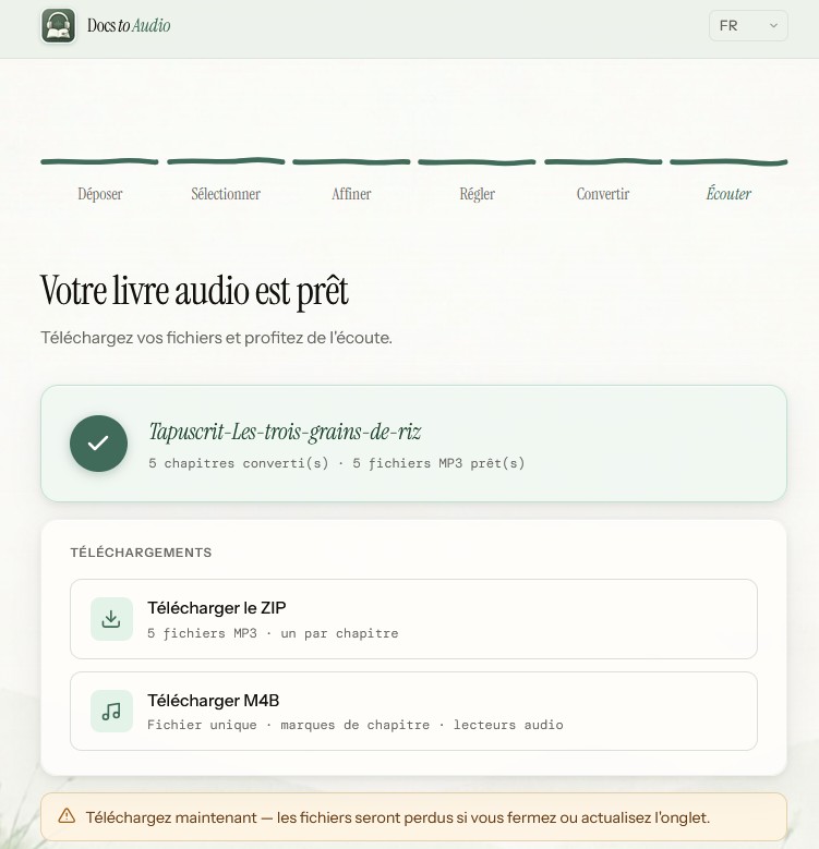 Docs To Audio v. 1.0